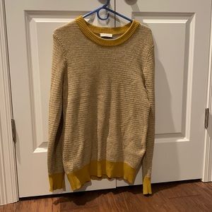Gold tone crew neck sweater